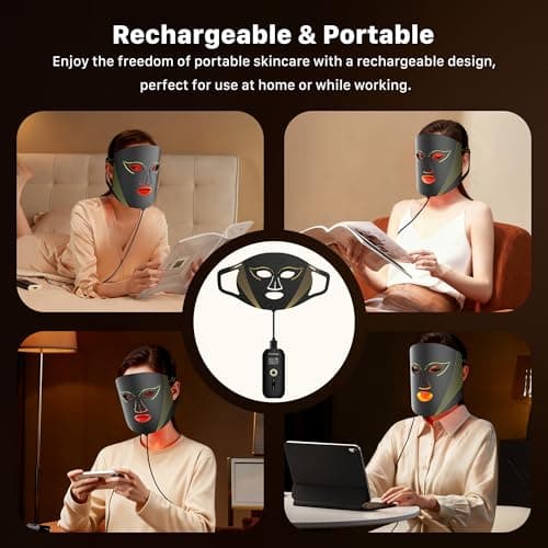 Red Light Therapy for Face, Near-infrared Led Face Mask Light Therapy with Remote, 3 Modes, 850nm Red Light Mask with Timing Function, Portable Led Light Therapy At Home 180 LED Beads - Thumbnail 4