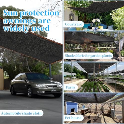 90% Shade Cloth for Garden 10x20FT Shade Cloth with Grommets,Shade Tarp for Plants,Shade Tarps for Outdoors,Patio Covers for Shade and Rain,Suitable for Shading Plants,Garage,Summer Garden Shade Net - Thumbnail 4