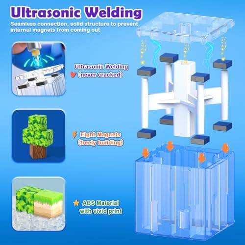 Gooidea Magnetic Blocks -150 Magnetic Building Blocks STEM Toy, Stacking Mine Magnet World Craft Cubes for Kids, Game Gift for Boys Girls Age 3-5 5-7 4-8 8-12 - Thumbnail 5