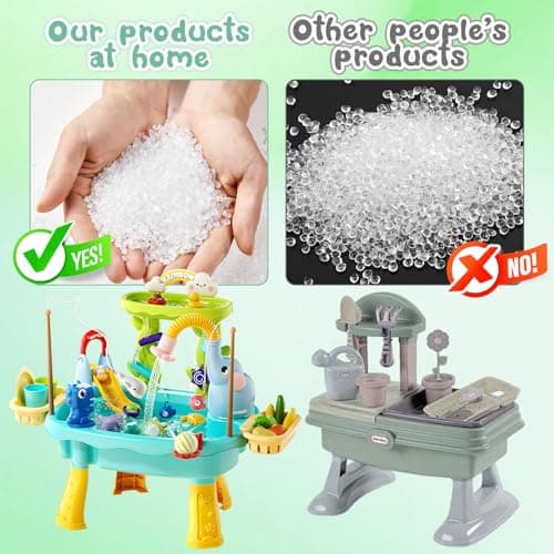 Poruary 2027 Upgraded Toddler Sand Water Table Toy with Electric Water Pump, Kids Sand Water with Faucet/Play Food Accessories/Fishing Toy, Kitchen Play Sink Toys for Girl Boy Age 3+ (Blue) - Thumbnail 5