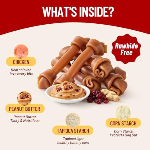 PETPHABET Dog Treats Peanut Butter Bones, 2.5 inch Rawhide Free Chews 25 Count, Digestible Chewing Snacks for Small Puppy Dogs, Natural Healthy Snacks for Training Rewards, 18.5 oz - Thumbnail 3