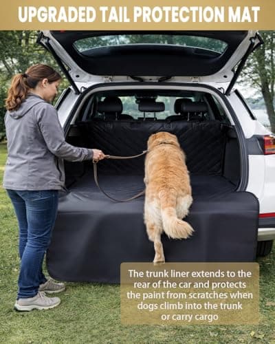 ThermoHalo Waterproof SUV Dog Cargo Liner Mat - Heavy Duty Pet Seat Cover for SUV Sedan Van, Non-Slip Back Trunk Protector with Bumper Guard, Large Universal Fit (Black) (CHBX-D-01) - Thumbnail 2