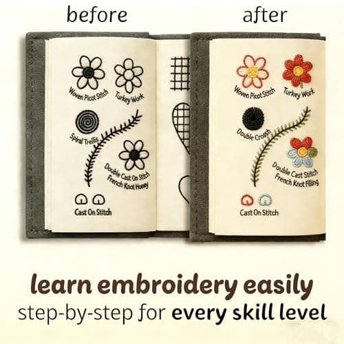 New DIY Embroidery Stitch Book Kit,86-Piece Sewing Tool Set - Thumbnail 4