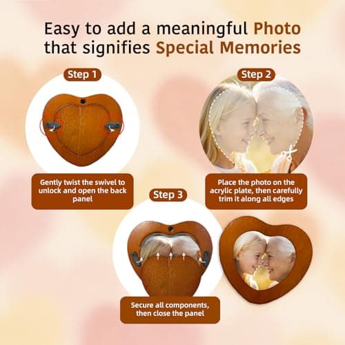 Memorial Wind Chimes with Wooden Photo Frame, 32 Inch Sympathy Windchime Outdoors for Loss of Loved One, Personalized Berevement/Memorial Gifts for Loss of Mother, Father, Husband, Friend, Pet - Thumbnail 2