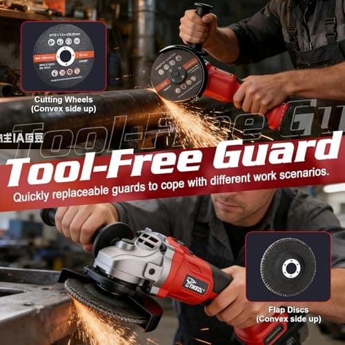 Brushless Cordless Angle Grinder 4-1/2 Inch, Compatible with Makita 18V Battery, 8000RPM Electric Cut-Off Tool for Metal Cutting Grinding Polishing (Tool Only) - Thumbnail 4