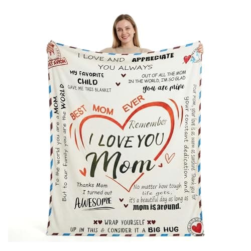 Mothers Day Blanket, Super Soft Throw Blanket,Mother's Day,Anniversary and Birthday Gifts for Mom from Daughter Son, Warm Personalized (60x80) - Image 1