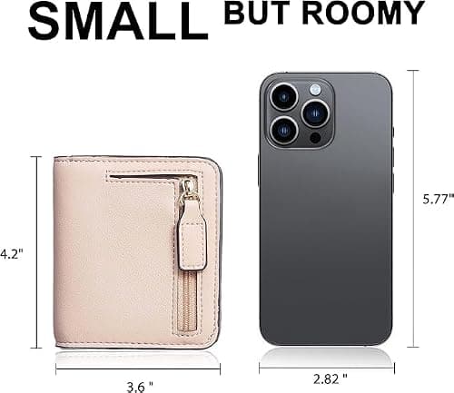 Gostwo Wallet for Women, Small RFID Blocking Wallet, Slim Credit Card Holder Wallet, Compact Bifold Luxury Genuine Leather Pocket Passport Wallet Ladies Girls Mini Purse Travel with ID Window, Sand - Thumbnail 4