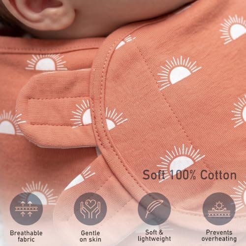GLLQUEN BABY 3-Pack Baby Swaddle Sleep Sacks with Zipper for Newborn - Baby Swaddles 0-3 Months, Infant Swaddling Sack, Rainbow & Sun, Swaddles Blanket Wrap (Small/Medium) - Thumbnail 5