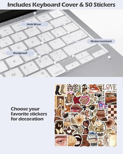 ProCase Clear Case for MacBook Neo 13 Inch 2026 Model A3404, Ultra-Thin Hard Shell Protective Laptop Cover with Keyboard Cover & 50 Coffee Stickers - Thumbnail 4