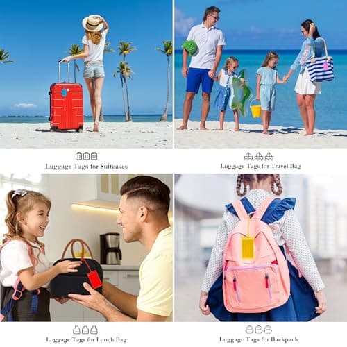 50 Pack Luggage Tags for Suitcases, Airplane Travel Essentials for Flying, International Travel Must Haves, and Luggage Accessories by Sodsay - Thumbnail 4