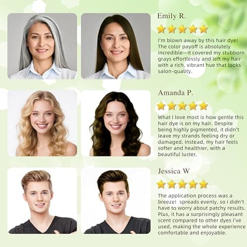 SHIHUANUO Hair Dye Shampoo 3 in 1 for Gray Hair Coverage,Argan nut Natural Shampoo Hair Dye for Women & Men/Ammonia-Free 500ml(Linen) - Thumbnail 4