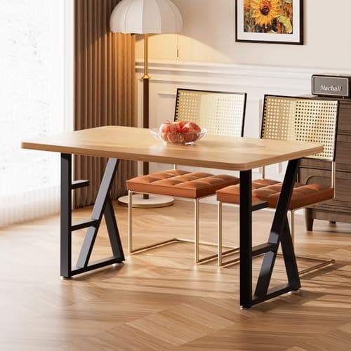 SNYXXOZ Table Legs 28”H x 20”W Heavy Duty Metal Furniture Legs K Shape for Dining Table Kitchen Table Office Desk Table Base Replacement with Adjustable Feet Pads Screws 1000 LBS Load Black Set of 2 - Thumbnail 3