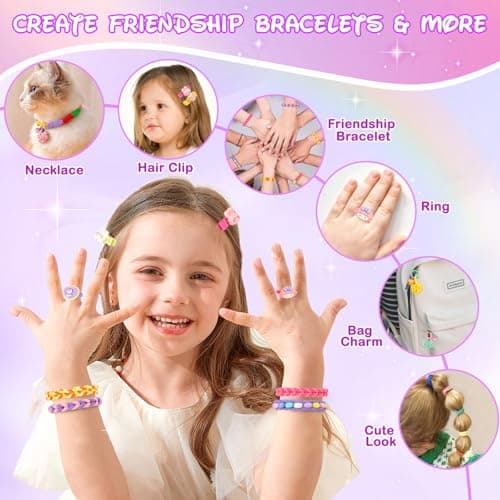 Bracelet Making Kit for Girls 6-12: 24 Colors Rubber Band Friendship Bracelet Kit, Elastic Loom Bands Jewelry DIY Toys, 1400+ Arts and Crafts for Kids Boys Beginners Birthday Christmas Party Gifts - Thumbnail 4