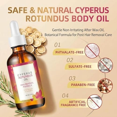 Cyperus Rotundus Oil, Natural Cyperus Rotundus Oil for Hair Removal,2.02 Oz - Thumbnail 4