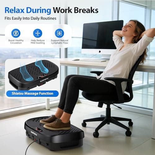 Curved Vibration Plate Exercise Machine for Weight Loss & Lymphatic Drainage, Extra Large Vibration Platform Machine with Manual Speed Control, 350lbs Capacity, Low Noise Shake Plate for Home - Thumbnail 5