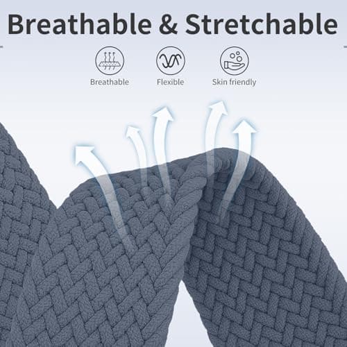 Chinber Braided Band Compatible with Apple Watch Bands 40mm 38mm 41mm 42mm 44mm 45mm 46mm 49mm, Magnetic Clasp Fabric Nylon Interlock Buckle Straps for iWatch Ultra Series 10/9/8/7/6/5/4/3/2/1/SE - Thumbnail 4