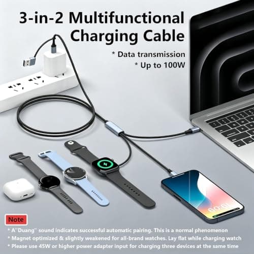 XJPOEFY Travel Essentials 3 in 2 Charging Cable for Multiple Devices - Thumbnail 2