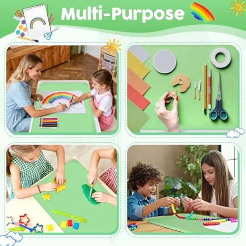 Large Silicone Mat for Crafts, 24"X19.7" Art Mat with Raised Edges for Clay, Resin, Slime, Jewelry-Making Table Protection Heat-Resistant Paint Mats, Green - Thumbnail 4