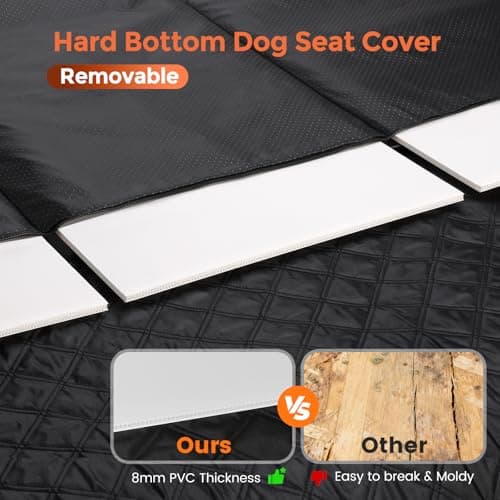 CUIOFREE Dog Seat Cover for Back Seat Hard Bottom,Holds 500 lbs,Waterproof Dog Car Seat Cover for Back Seat Extender,Scratch-Proof Pet Hammock for Car,SUV,Truck - with Mesh Window & Storage,BlackOR - Thumbnail 4