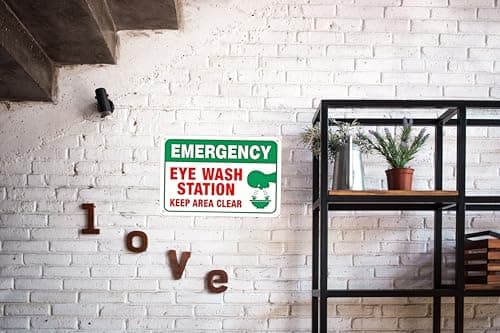 Carastora Eye Wash Station Metal Sign – 12×8 Inch Rust-Free, Weatherproof, Scratch-Resistant & Fade-Resistant – Pre-Drilled Holes for Easy Mounting in Laboratories, Factories, or Warehouses - Thumbnail 3