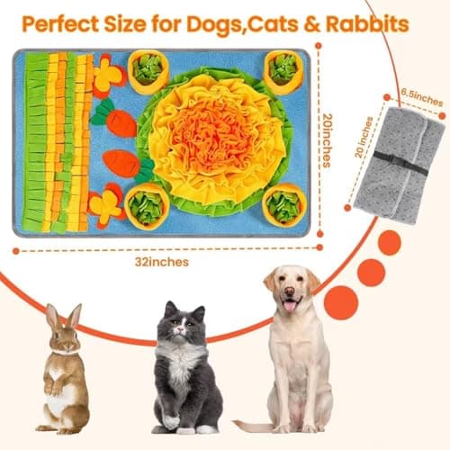 Snuffle Mat for Large Dogs, 32'' x 20'' Interactive Puzzle Sniff Mat Dog Food Mat, Durable Slow Feeder Dog Feeder Puzzle Toy for Training and Stress Relief, Easy to Clean - Thumbnail 6