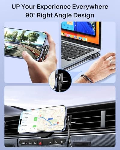 USB C to USB C Data Cable 8K@60HZ 40Gbps 240W Right Angle 4FT, USB 4 Video Cable Compatible with Thunderbolt 4/3, Fast Charging USBC Cord For MacBook, PC, iPhone 17/16/15 Pro Max, Portable Monitor/SSD - Thumbnail 5