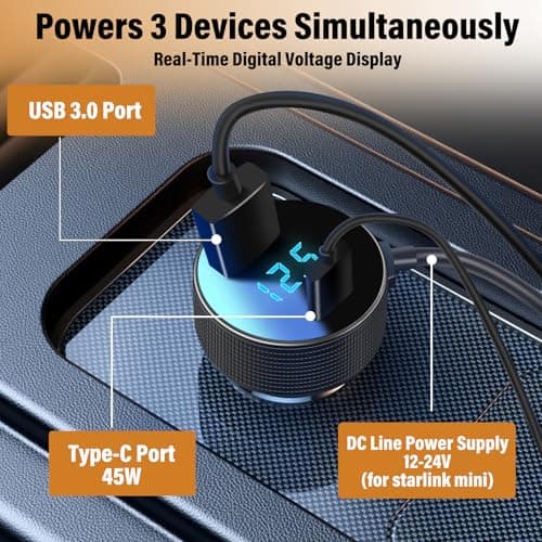 Starlink Mini Car Adapter, 12V-24V DC Power Cable - Thumbnail 4