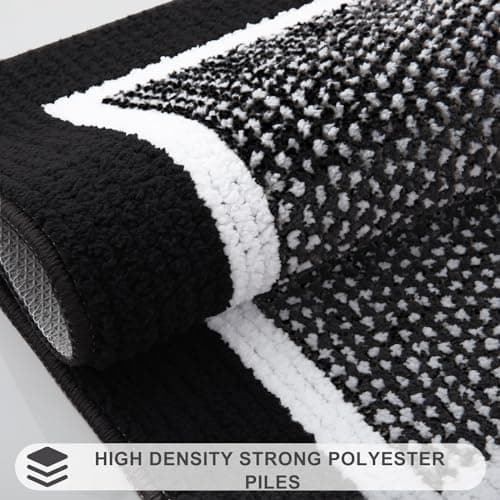 Colorxy Indoor Door Mat, Non-Slip Absorbent Resist Dirt Entrance Mat, Sturdy Low-Profile Inside Floor Carpet Mats, Washable Front Entry Doormats for Entryway, 59''x36'', Black - Thumbnail 4