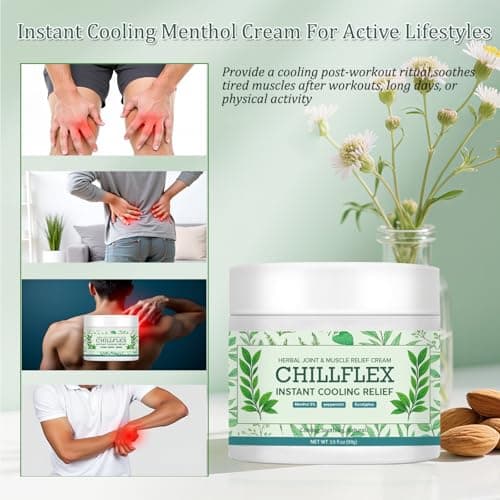 Vivipop CHlLLFLEX Instant Cooling ReIief Cream - Menthol Soothing Cream, 3.5OZ Herbal Cooling Moisturizer with Menthol for Daily Joint & Muscle Skincare - Thumbnail 6