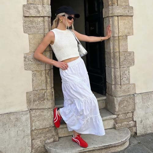QIY Sneakers for Women Casual Red Women's Fashion Sneakers Comfortable Red Walking Tennis Shoes Slip on Cute Fall Shoes 2026 Size 8.5 - Thumbnail 2