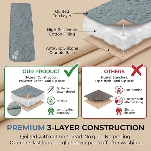 Soft Stair Treads 8x30, Plush Cotton Cushioned Carpet for Hardwood Floors, Non-Slip Silicone Backing No Adhesive, Quiet Safety Mats for Kids & Pets, Machine Washable-Blue - Thumbnail 4