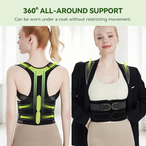 Posture Corrector for Women and Men, Invisible Full Back Support Brace with Enhanced Breathable Mesh, Shoulder Straightener for Back & Neck Pain Relief, Scoliosis & Posture Improvement, Large - Thumbnail 6
