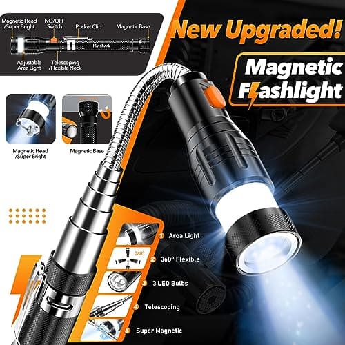 Fathers Day Gift for Husband Dad, Gifts for Men Extendable Telescoping Magnetic Pickup Tools Set, Anniversary Birthday Gift for Men Husband Him, Fathers Day Gift from Daughter Wife, Cool Gadgets Tools - Thumbnail 2
