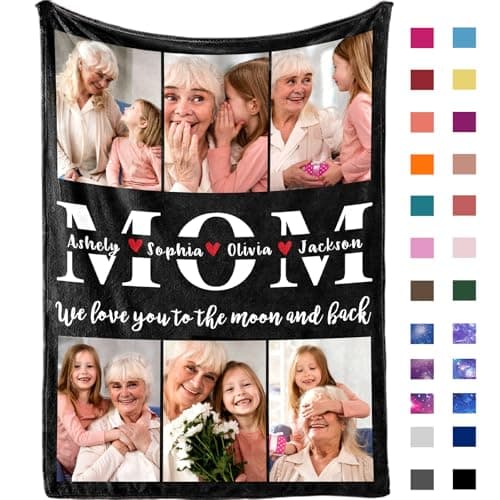 Yofair Mothers Day Birthday Gifts for Mom Custom Blanket with Picture Personalized Mother's Day Blankets Gifts Customized Photo Blanket Mom Birthday Gifts for Women 30" W x 40" L - Image 1