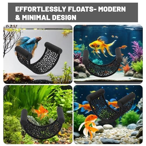 Ptazucv Aquarium Floating Betta Fish Skins, Suitable for Fighting Fish, Shrimp, and Small Fish Multi-Functional Hammock, Aquarium Hiding Feeding Decorative Accessories（ Black） - Thumbnail 5