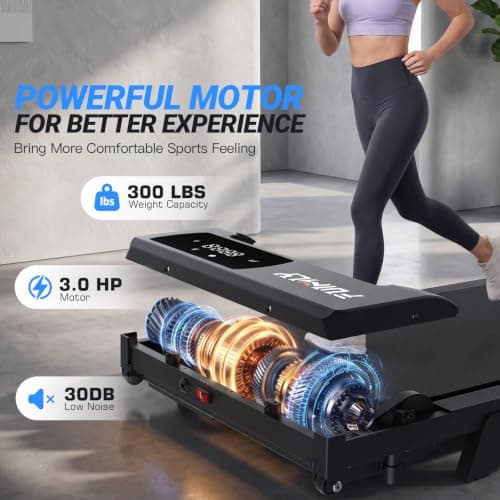 ANCHEER Walking Pad with Incline, 3.0HP Under Desk Treadmill for Home Office, 300 lbs Capacity Portable Mini Treadmill with Remote Control, Quiet Running Jogging Machine for Small Spaces - Thumbnail 3