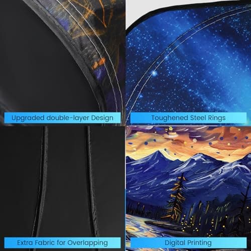 Foldable Windshield Sun Shade for Car – 240T Reflective UV and Heat Shield with Storage Bag | Keeps Interior Cool - Thumbnail 3