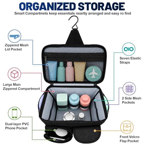 Dorm Room Essentials for Guys Girls, Mesh Shower Caddy Portable, Large Capacity Toiletry Shower Bag with Hanging Hook for Full-Sized Bottles, Multi-Pocket Organizer for College Gym Camping Travel - Thumbnail 5