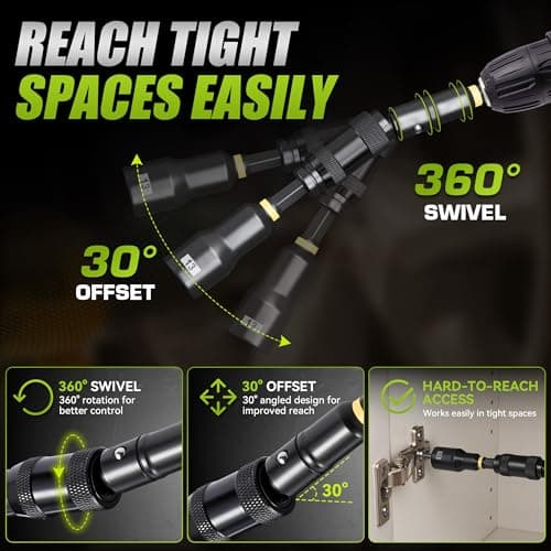 Magnetic Socket Set for Power Drill, Nut Driver Bit Set with Socket Adapters, Quick Release Extension, SAE Metric Sizes and Storage Case - Thumbnail 5