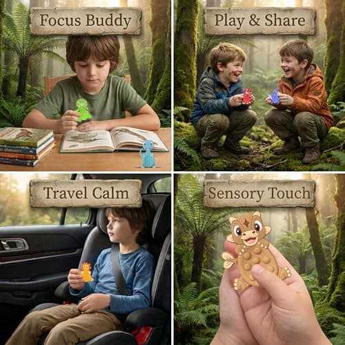 24Pack Dinosaur Sensory Stone for Autistic, Easter Eggs Fillers, Kid Fidget Stress Toys for Kids Classroom, Autism Calming Special Education Must Haves Travel Essentials,Easter Party Favors for Kids - Thumbnail 6