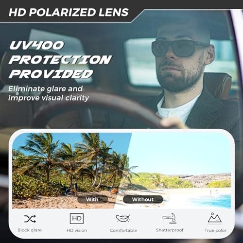 SUNGAIT Ultralight Polygon Sunglasses for Men Women Black Square Polarized Shades for Driving Running UV Protection (Bright gray) - Thumbnail 3