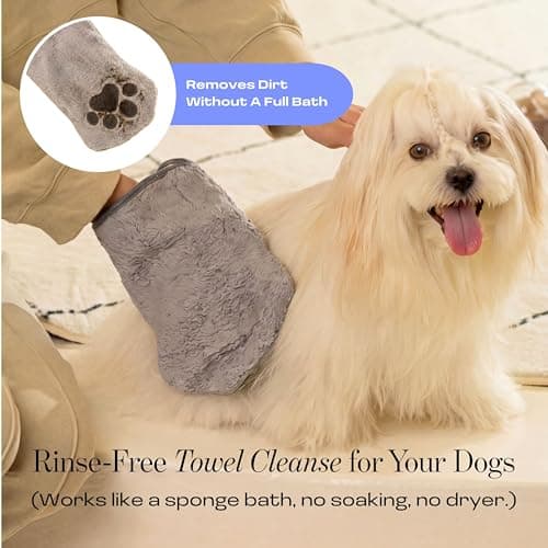 Muddi Pet Dog Concentrated Waterless Rinse-Free Shampoo & Conditioner with Bath Mitt – Sensitive Skin, Stress & Itch Relief Gentle Leave-in Serum – 98.65% Naturally Derived-Dry Shampoo for Dogs–8×10ml - Thumbnail 2