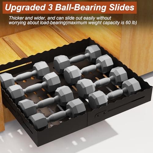 FOXHIVE Expandable Pull Out Cabinet Organizer - Adjustable Width 12-18" & Depth 13-23", 3-Rail Heavy Duty Slide Out Drawer, No-Drills Adhesive Mount, Fits Lip & Lip-Free Cabinets(Black) - Thumbnail 6