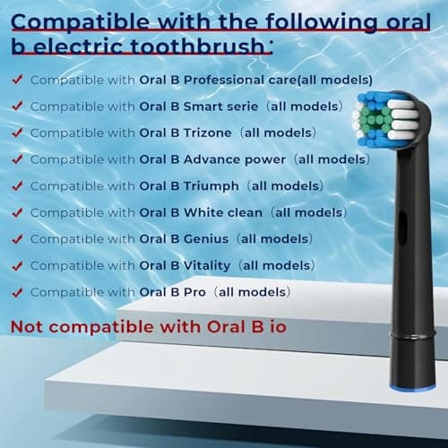 Replacement Toothbrush Heads, Compatible with Oral B Braun, 16 Pcs Professional Electric Brush Heads for Oral B Braun Replacement Heads Refill, Black - Thumbnail 2