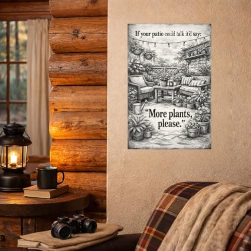 If Your Patio Could Talk It’d Say More Plants Please Vintage Garden Tin Sign Rustic Outdoor Porch Wall Decor Botanical Humor Artwork Metal Plaque for Backyard Balcony Sunroom Home Accent 8x12 Inch - Thumbnail 4