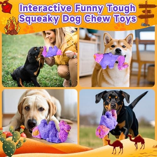 Tough Dog Toys for Aggressive Chewers, Durable Indestructible Nylon Dog Chew Toys for Large Medium Small Breeds, Squeaky Chew Toy for Puppy Teething, Interactive Dogs Toy Keep Them Busy (Wood Flavor) - Thumbnail 6