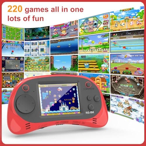 Handheld Games for Kids -16 Bit Retro Video Game with 220 HD Electronic Games - 2.5'' IPS Portable Travel Game Gifts for Boys Girls Ages 4-12 - Thumbnail 4