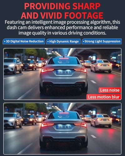 Faninso Dash Cam Front and Rear, 4K Full HD Dual Dash Camera for Cars, Built-in Memory Card Monitoring, 64GB Card, 5G WiFi GPS, Car Camera with 3" IPS Screen, 2160P Night Vision, 24H Parking Monitor - Thumbnail 5