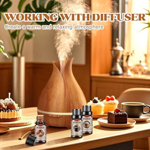 Bakery Essential Oils Set, Gifts for Mom & Wife, Fragrance Oils for Diffusers,Candle & Soap Making,Aromatherapy Oil -,Chocolate, Coffee Cake, Coffee, Apple Pie,Brown Sugar, Leather Scents - Thumbnail 5