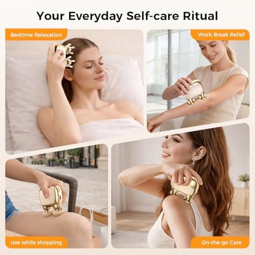 Beyn Mini Massage Gun,Palm-Sized Massage Gun,Powerful Deep Tissue Muscle Massager for Travel,Sports& Daily Use,With 3 Speeds & 3 Massage Heads(Light beige) - Thumbnail 6